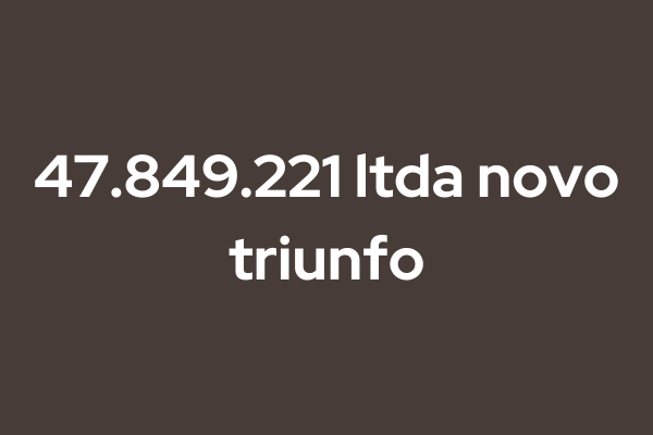 Influence of 47.849.221 Ltda Novo Triunfo in Economic Progress | 47.849.221 ltda novo triunfo