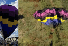 “hot air balloon” +emergency landing