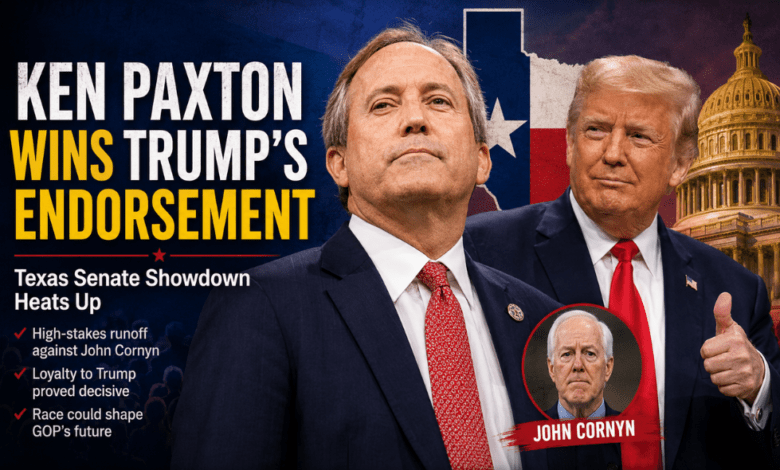 Ken Paxton Secures Donald Trump’s Endorsement in High-Stakes Texas Senate Showdown
