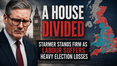 A House Divided – Starmer Stands Firm as Labour Suffers Heavy Election Losses