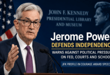 Jerome Powell Warns Against Political Pressure on Fed and Democratic Institutions During JFK