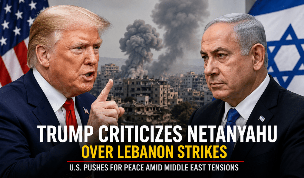 Trump Criticizes Netanyahu Over Lebanon Strikes Amid Push for Regional Peace Trump Criticizes Netanyahu Over Lebanon Strikes Amid Push for Regional Peace