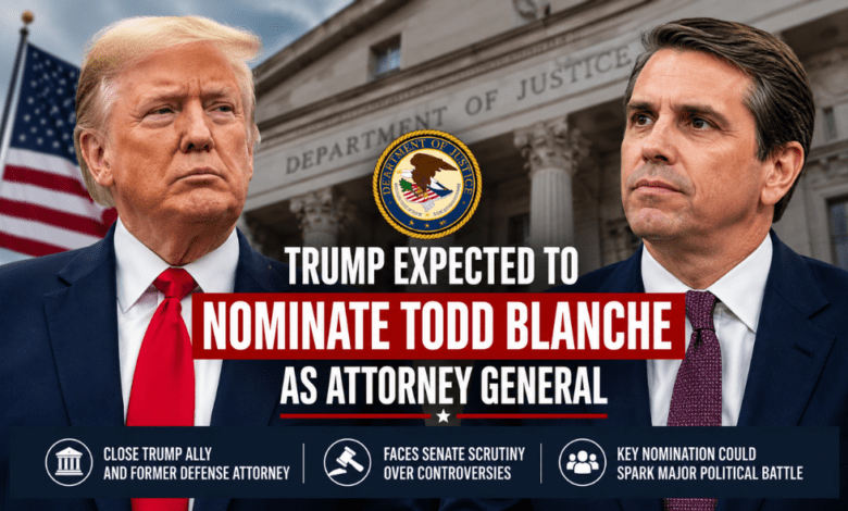 Trump Expected to Nominate Todd Blanche as Attorney General, Setting Up Key Senate Battle