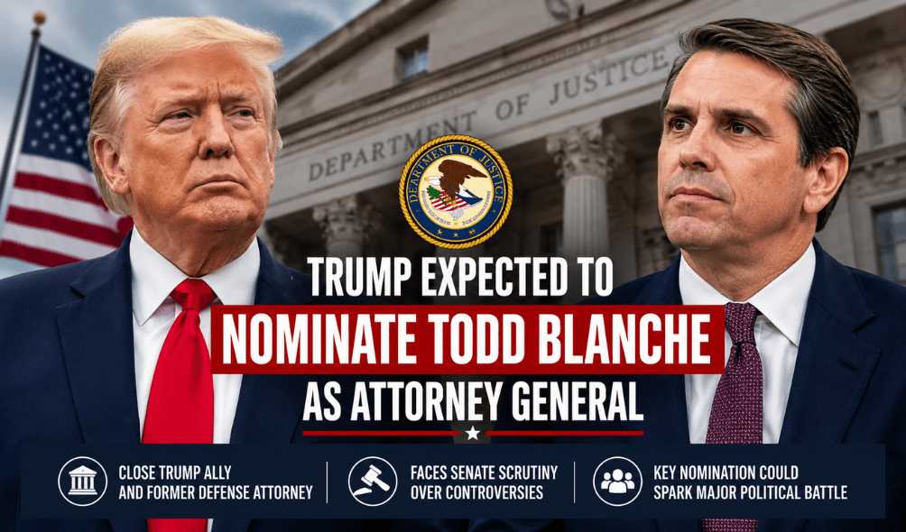 Trump Expected to Nominate Todd Blanche as Attorney General, Setting Up Key Senate Battle