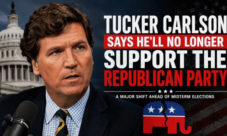 Tucker Carlson Says He Will No Longer Support Republican Party Ahead of Midterms
