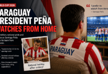 Paraguay President Pena Watches World Cup From Home