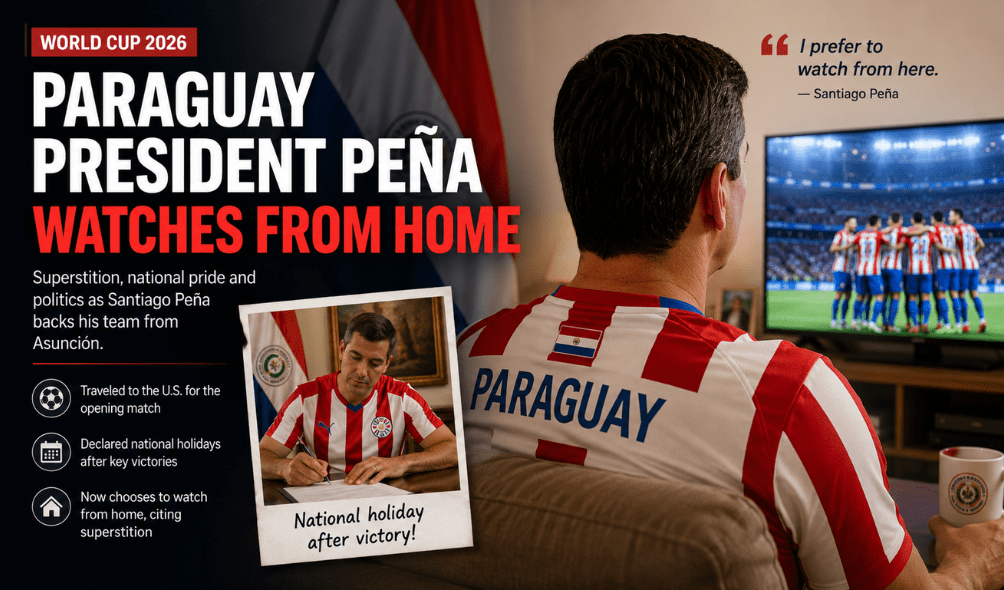 Paraguay President Pena Watches World Cup From Home Paraguay President Pena Watches World Cup From Home